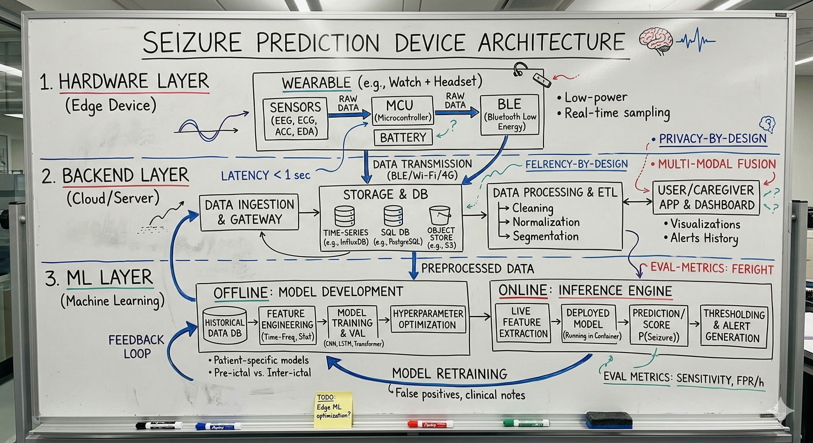 Whiteboard photo of the meeting